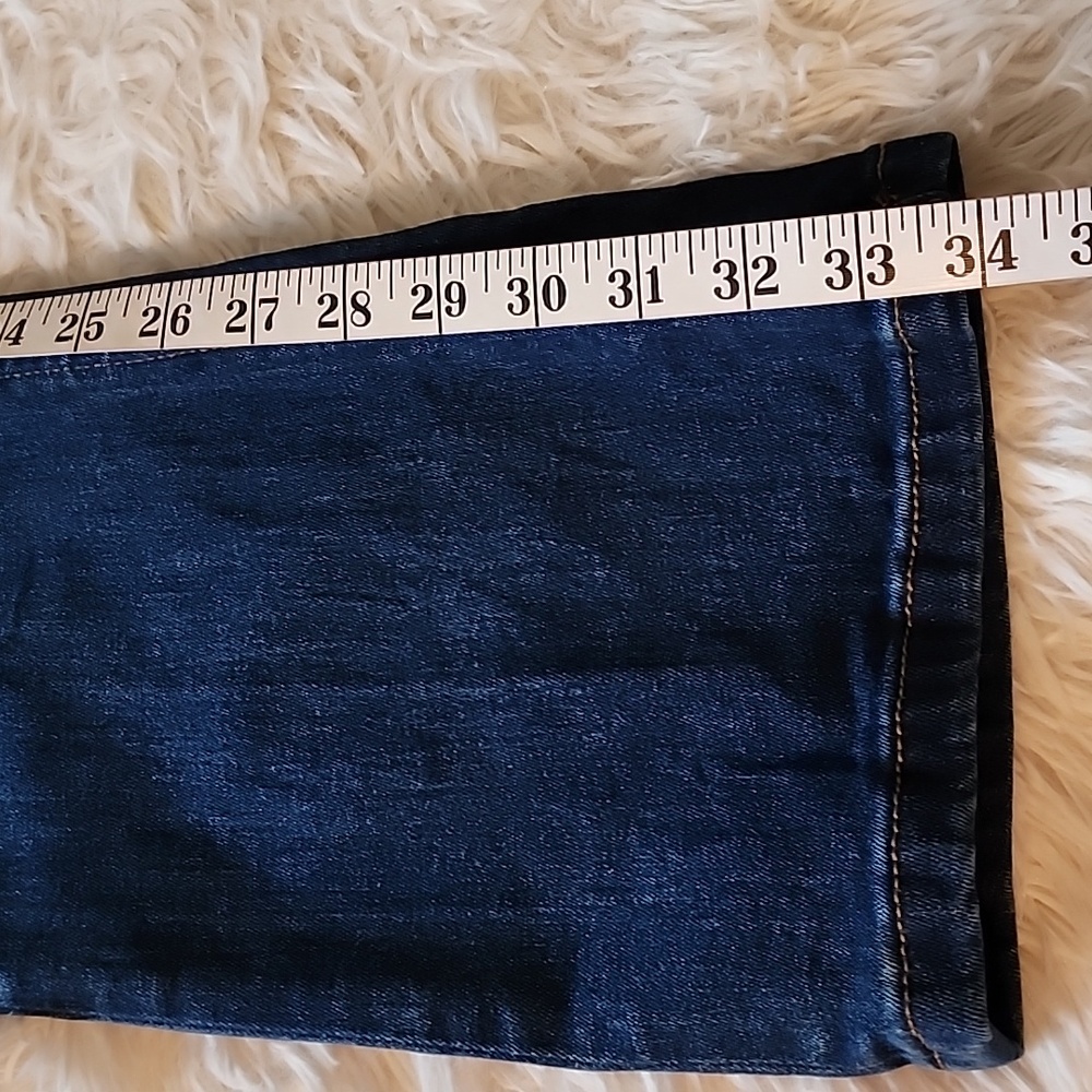 Zara Slim Fit Bootcut Mid Rise  Dark Blue Denim Jeans - Picture 8 of 11